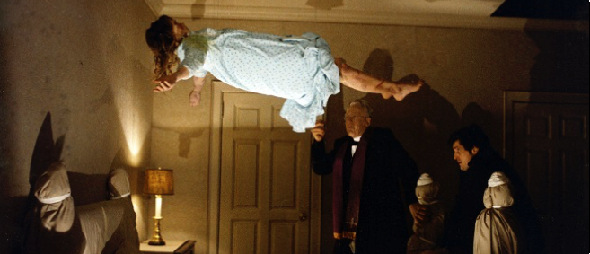 The scene where Regan levitates off the bed.