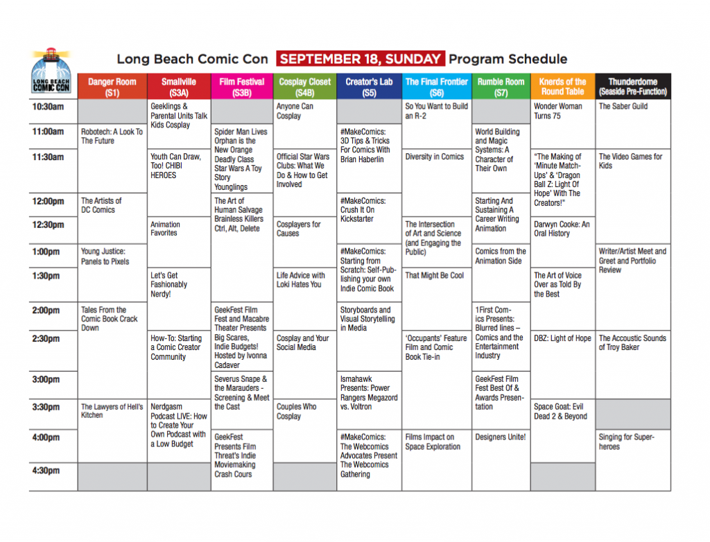 Sunday schedule