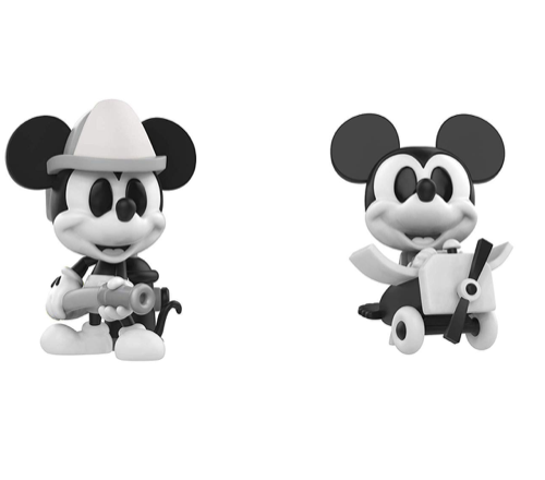 Mini Vinyl Figure: Disney – Black and White Firefighter and Plane Crazy Mickey Mouse 2 Pack, Fall Convention Exclusive